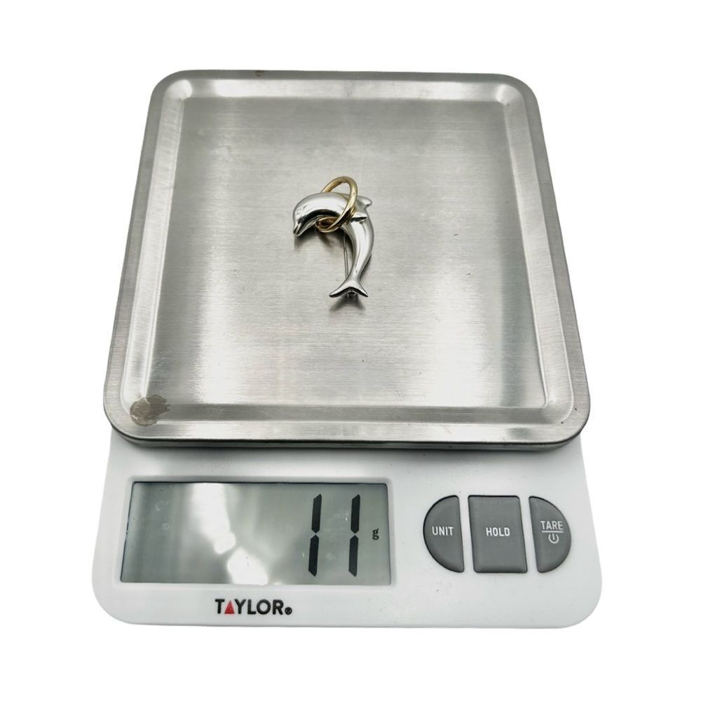 Tiffany & Co Vintage Sterling Silver & 18k Gold Dolphin Brooch - Picture 7 of 7